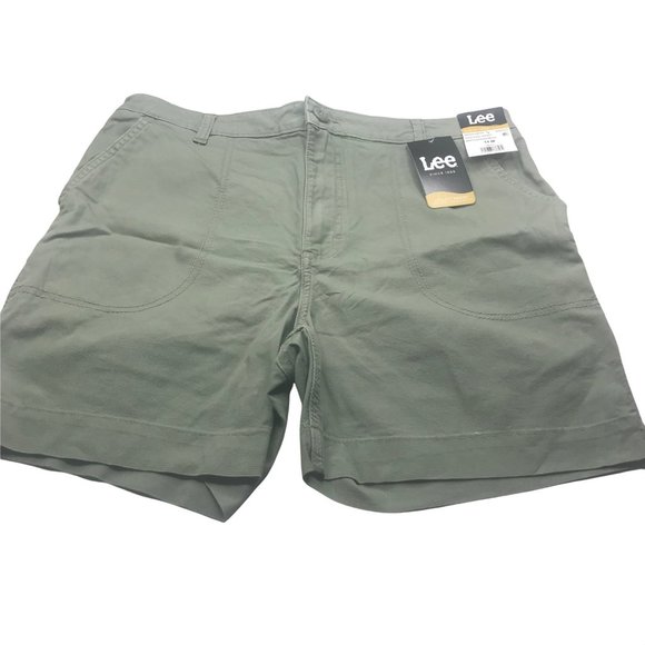 Lee Women's 14M Hi-Rise Regular Fit Deeplichengreen Utility Short New With Tags - Picture 1 of 13